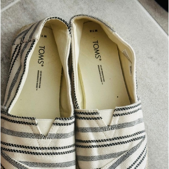 TOMS Womens Alpargata Rope Espadrille Slip On Flats Casual - Beige Size 7.5 - Picture 4 of 5